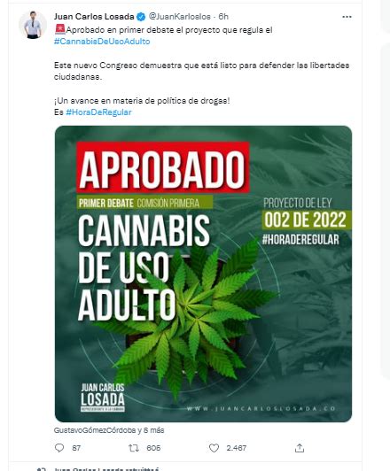 Aprobado En Primer Debate El Proyecto Que Reglamenta El Cannabis De Uso