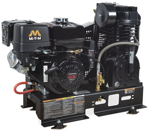 Mi T M Base Mount Two Stage Gasoline Air Compressor 290 Cfm 175 P