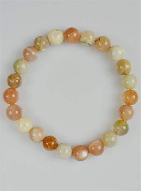 Bracelet En Pierre Naturelle De Pierre Lune Multicolor La Boutique