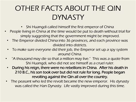 The Qin Dynasty B C I Can Explain How Shi Huangdi United China While