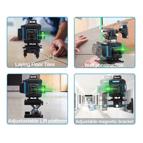 Laser krzyżowy Kezers 4D 16 linii 360° stojak 3m