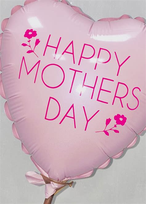 Pink Mothers Day Heart Mini Air Filled Balloon On Stick [09022pp Mum