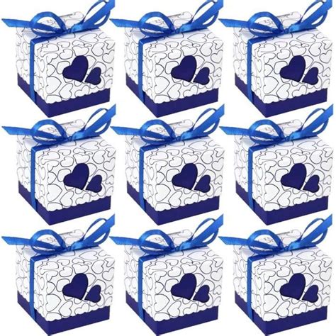 50Pcs Boîtes Dragée Baptême Boîtes Cadeau Papier Boite Bonbons