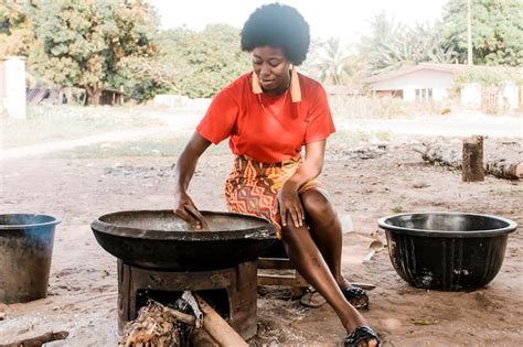 Free Photo Full Shot African Woman Cooking