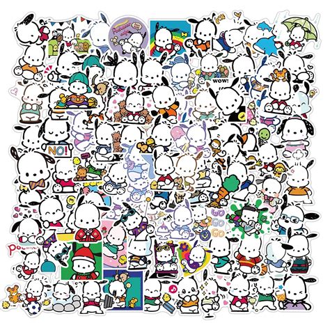 Snapklik.com : 100pcs Pochacco Stickers Cute Cartoon Dog For Kids Laptops