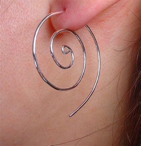 Sterling Silver Swirl Hoop Earrings Via Etsy Wire Work