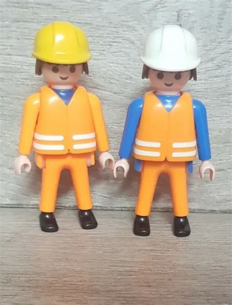 PLAYMOBIL 2X MODERNE Figuren Zum Stadtleben Baustelle EUR 1 99