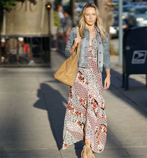 Cropped Denim Jacket With Maxi Dress