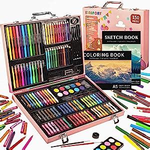 KINSPORY Set Per Disegno 150 Pezzi Pittura Valigetta Per Bambini Kit