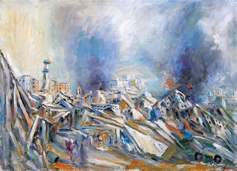 Lebanon art print canvas Joseph Matar artwork painting - Suburbs of Beirut