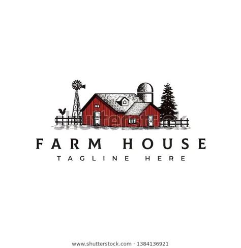 Vintage Farm House Logo Design Template Stock Vector Royalty Free