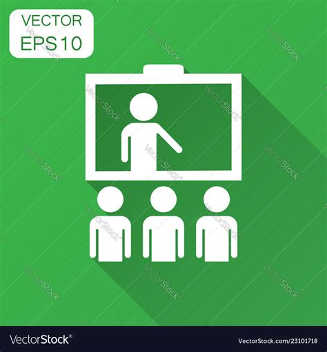 Training Education Icon In Flat Style People Vector Image