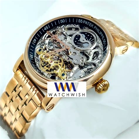 New Collection Gold With Skeleton Dial Automatic Watch – Wrist Icon