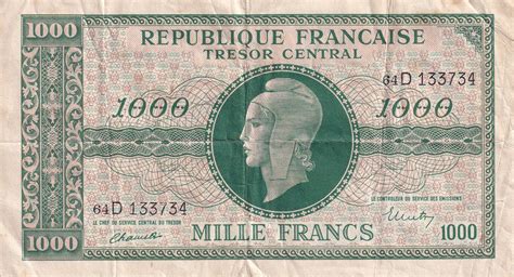 Billet France 1000 Francs Marianne 1945 Lettre D Série 64 D TTB