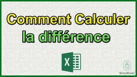 Comment calculer la différence sur excel formule YouTube