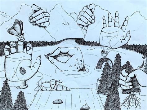 Surrealism Hand Drawings