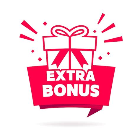 Premium Vector Extra Bonus With Gift Box Label Vector