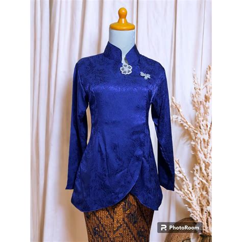 Jual Kebaya Janggan Navy Gadis Kretek Dian Sastro Baju Kondnagan Adat