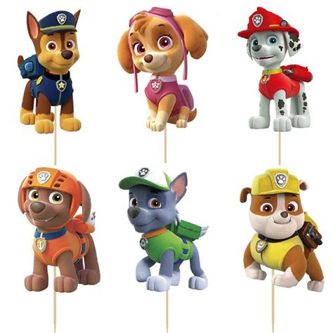 24 Pieces Paw Patrol Cakecupcake Toppers New Etsy In 2021 Paw