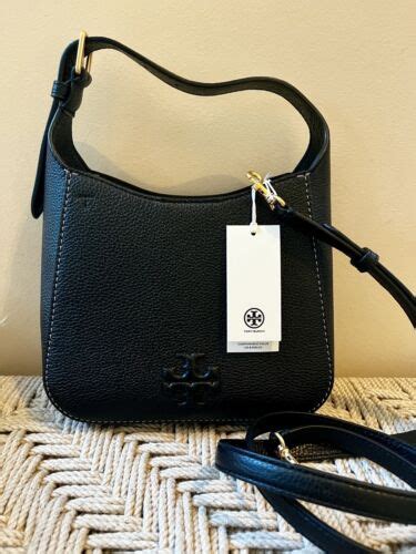 Tory Burch Thea Black Leather Small Bucket Bag Crossbody Purse Handbag Nwt Ebay