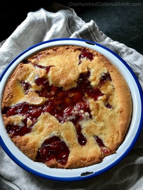 Easy Cherry Cobbler Recipe With Canned Cherry Pie Filling One Hundred Dollars A Month