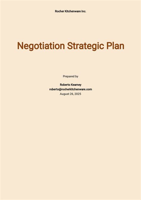 Negotiation Strategy Template