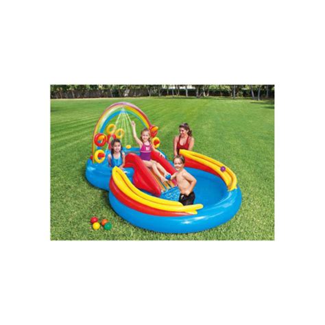 Piscina Infl Vel Playground Arco Iris Litros Intex No Shoptime