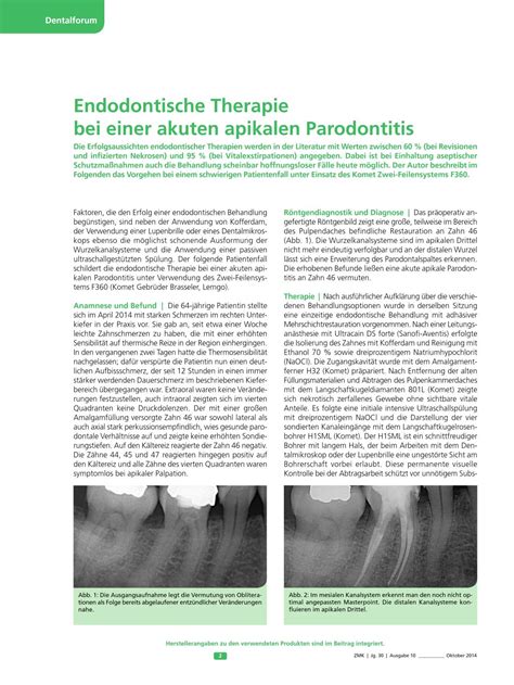 FB Endodontische Therapie Bei Einer Akuten Apikalen Parodontitis