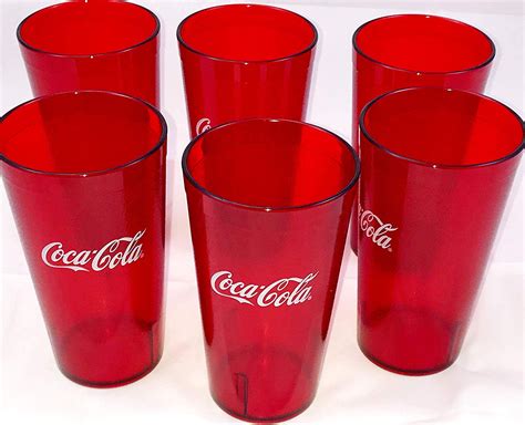 New 6 Coke Coca Cola Restaurant Red Plastic Tumblers Cups 16oz