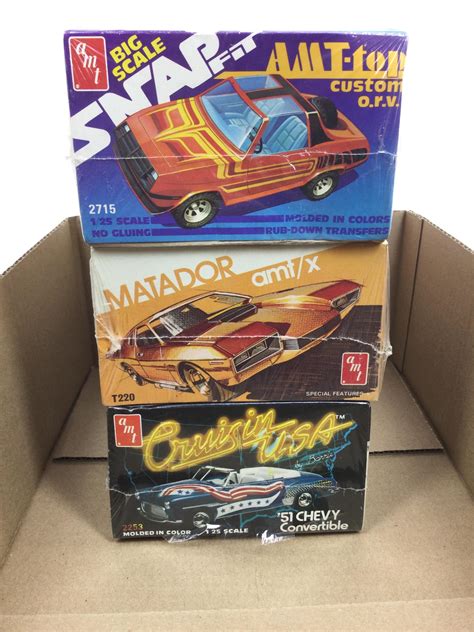 Lot - (3) Vintage Sealed Amt Model Car Kits