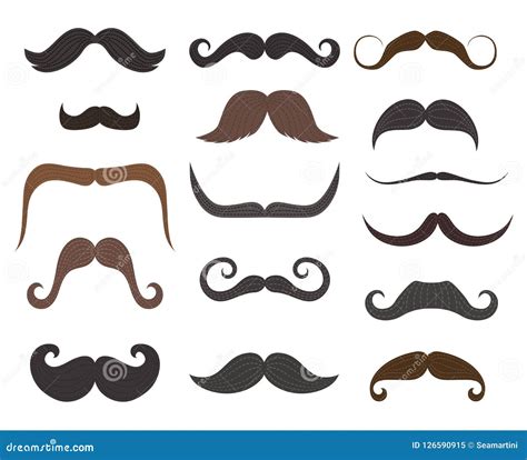 Men Mustache Styles Vector Icons Stock Vector Illustration Of Curly