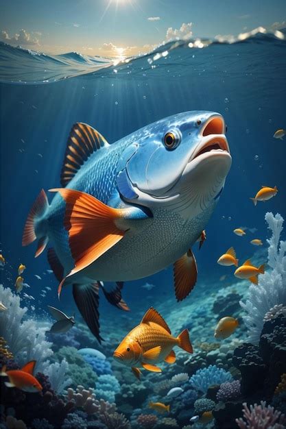 Premium AI Image | beautiful big fish in ocean