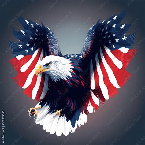 American Flag Bald Eagle Stock Illustration | Adobe Stock