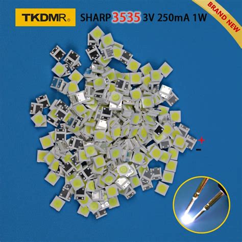 Tkdmr 50pcs Sharp High Power Led Led Backlight 2w 3535 3v 6v Cool White