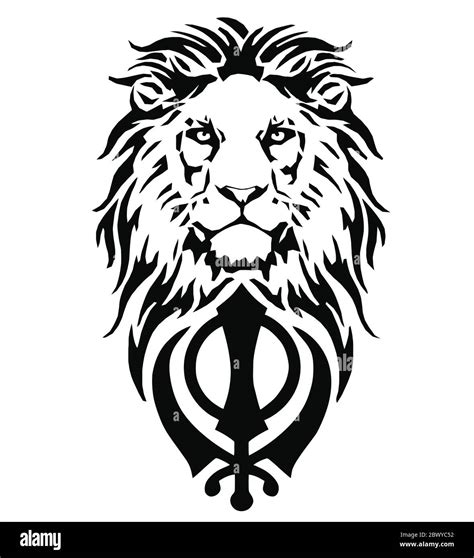 The Lion And The Most Significant Symbol Of Sikhism Sign Of Khanda