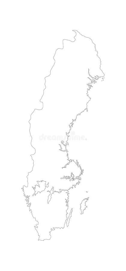 Silueta Del Contorno Del Mapa De Suecia Stock De Ilustraci N