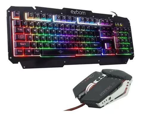 Kit De Teclado Y Mouse Gamer Exbom Infokit BK G200 GM 705 PRETO Teclado