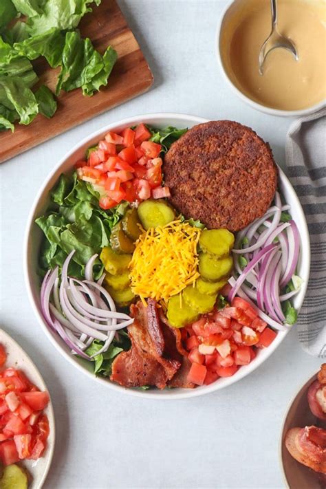 Healthy Deconstructed Burger Bowl With Secret Sauce Bless This Meal