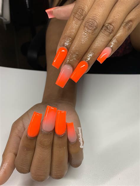 Neon Orange Nail Designs