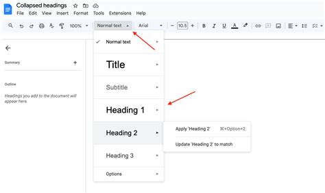 How To Add Collapsible Expandable Headings In Google Docs