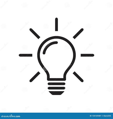 Light Bulb Icon Idea Sign Black Isolated On White Background Vector