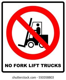 No Forklift Beyond This Point Prohibition Stock Vector Royalty Free