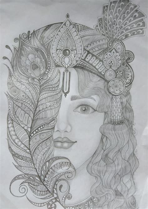 Lord Krishna Sketch Drawing Krish Sarang Lord Krishna Sketch Book