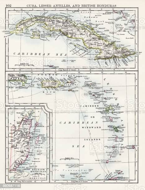 Ilustración De Mapa De Las Antillas Menores De Cuba 1897 Y Más Vectores Libres De Derechos De