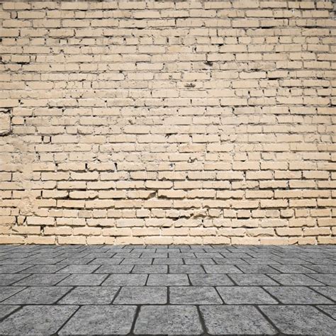 Empty Room With Bricks Wall And Tiled Floor Stock Photo Image Of