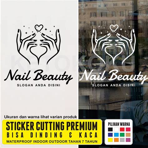 Jual Stiker Kaca Dinding Salon Kuku Nail Art Custom Tulisan Cutting