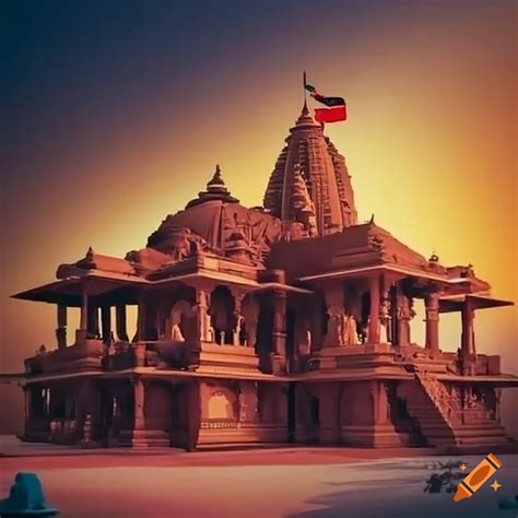 Ayodhya Ram Mandir Under Construction In Sunlight On Craiyon