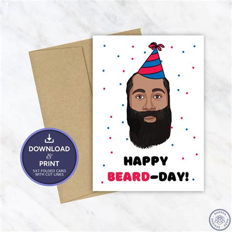 James Harden Birthday Card Printable Birthday Card Nba Etsy