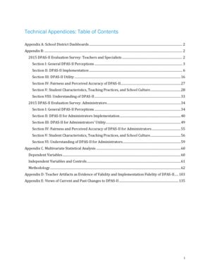 Fillable Online Doe K12 De Technical Appendices Table Of Contents Doe