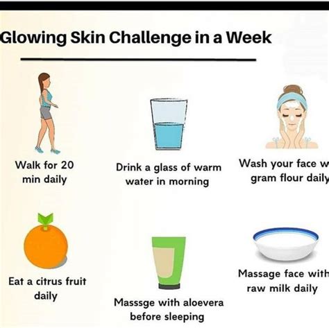 Glowing Skin Challenge In A Week Glowing Skin Routine Food For